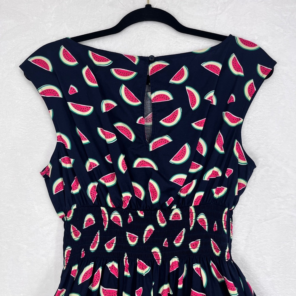 Kate Spade Watermelon Party Blaire Dress Womens Large Navy Blue KC389 - Picture 9 of 13